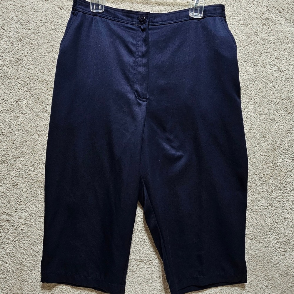 Alfred Dunner Women's Blue Bermuda Shorts Size‎ 14 High Rise Golf Casual
